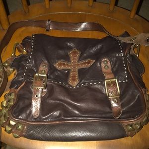 CGBG & OMFUG Rare! Rocker Leather Messenger Bag